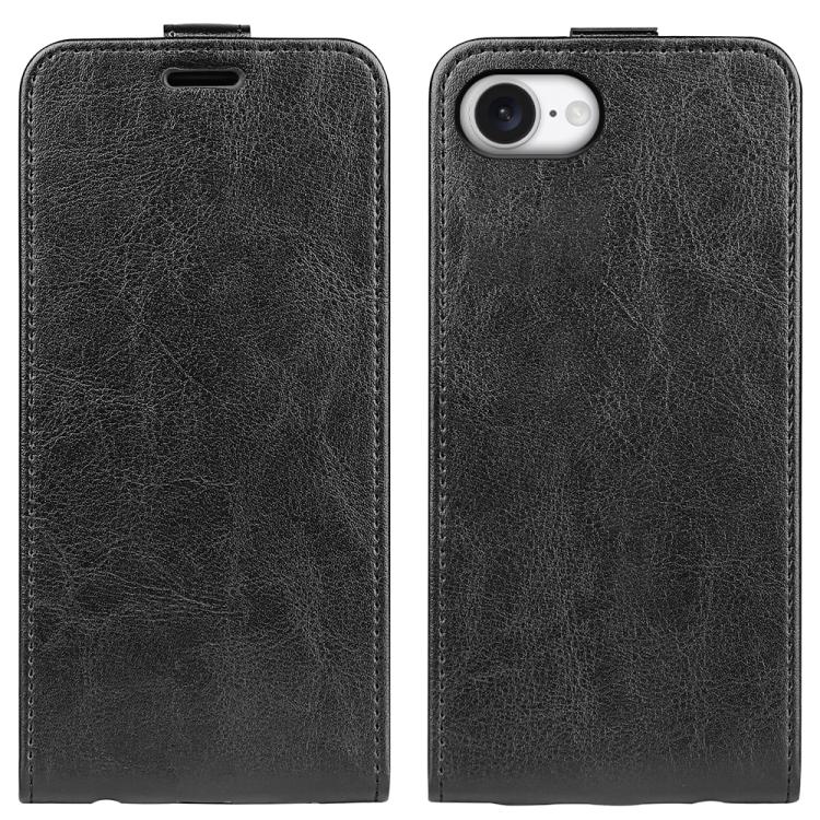 Ốp lưng điện thoại da R64 kết cấu lật dọc đơn, dành cho iPhone 17e / 16e, iPhone 17 Pro Max, iPhone 17 Pro, iPhone 17, iPhone Air, iPhone 16 Pro Max, iPhone 16 Pro, iPhone 16 Plus, iPhone 16, iPhone 15 Pro Max