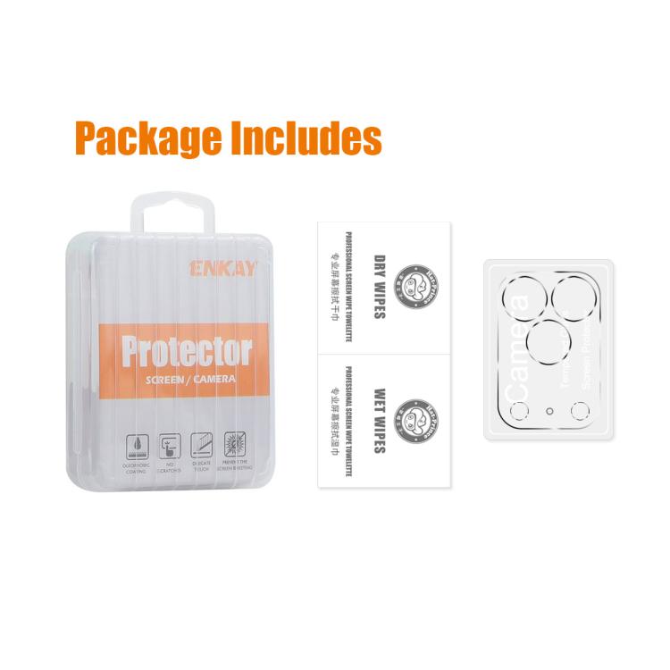 Phim kính cường lực 9H ENKAY Hat-Prince cho ống kính camera sau, dành cho iPhone 17e / 16e, iPhone 17 Pro Max, iPhone 17 Pro, iPhone 17, iPhone Air, iPhone 16 Pro / 16 Pro Max, iPhone 16 / 16 Plus, iPhone 15 Pro / 15 Pro Max