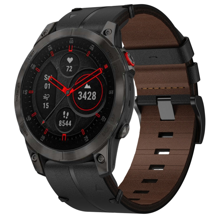 Leather Textured 22mm Watch Band, For Garmin Fenix E 47mm, For Garmin Fenix 8 MIP 47mm, For Garmin Fenix 8 AMOLED 47mm, For Garmin Fenix 7 Pro 47mm, For Garmin Epix Pro 47mm, For Garmin MARQ Athlete Gen 2, For Garmin MARQ Commander                     ...