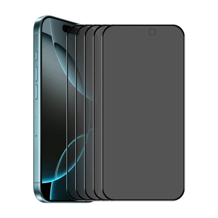 5 miếng kính cường lực chống nhìn trộm 28° ENKAY Hat-Prince bảo vệ màn hình toàn bộ, dành cho iPhone 17 Pro Max, iPhone 17 Pro, iPhone 17, iPhone Air, iPhone 16 Pro Max, iPhone 16 Pro, iPhone 16 Plus, iPhone 16, iPhone 15 Pro Max