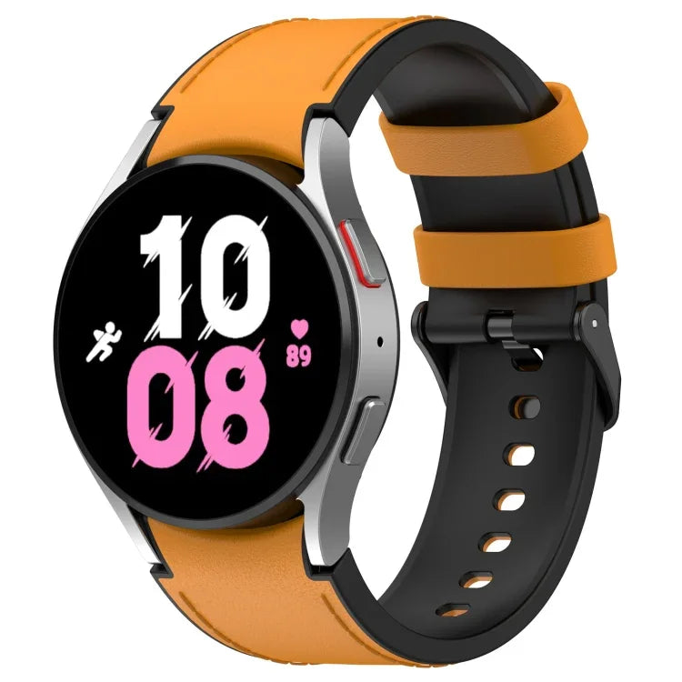 Dây đồng hồ khóa đen da silicone, cho Samsung Galaxy Watch 6 Classic, cho Samsung Galaxy Watch 6