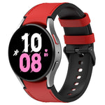 Dây đồng hồ khóa đen da silicone, cho Samsung Galaxy Watch 6 Classic, cho Samsung Galaxy Watch 6