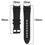 Dây đồng hồ khóa đen da silicone, cho Samsung Galaxy Watch 6 Classic, cho Samsung Galaxy Watch 6