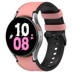 Dây đồng hồ khóa đen da silicone, kích thước: S, cho Samsung Galaxy Watch 6 Classic, cho Samsung Galaxy Watch 6