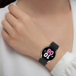 Dây đồng hồ khóa đen da silicone, kích thước: S, cho Samsung Galaxy Watch 6 Classic, cho Samsung Galaxy Watch 6