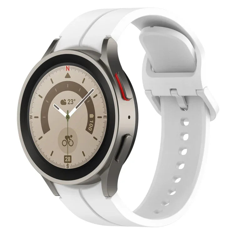 Dây đồng hồ silicone khóa màu rãnh, cho Samsung Galaxy Watch 6 / 6 Classic