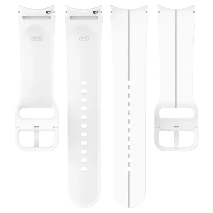 Dây đồng hồ silicone khóa màu rãnh, cho Samsung Galaxy Watch 6 / 6 Classic