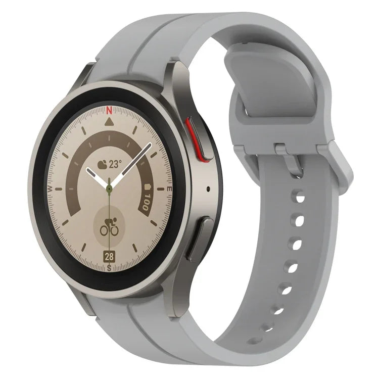 Dây đồng hồ silicone khóa màu rãnh, cho Samsung Galaxy Watch 6 / 6 Classic
