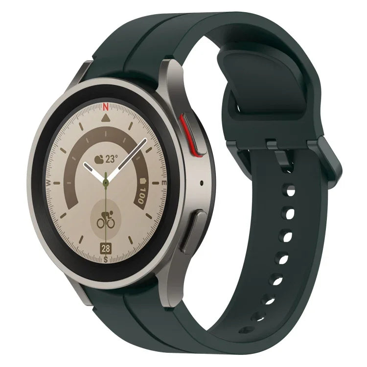 Dây đồng hồ silicone khóa màu rãnh, cho Samsung Galaxy Watch 6 / 6 Classic