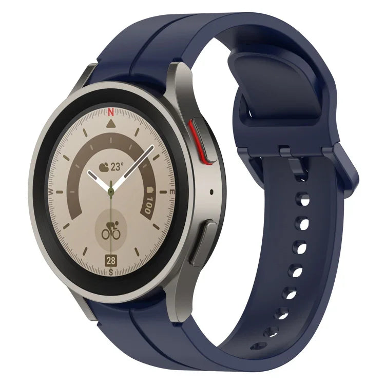 Dây đồng hồ silicone khóa màu rãnh, cho Samsung Galaxy Watch 6 / 6 Classic