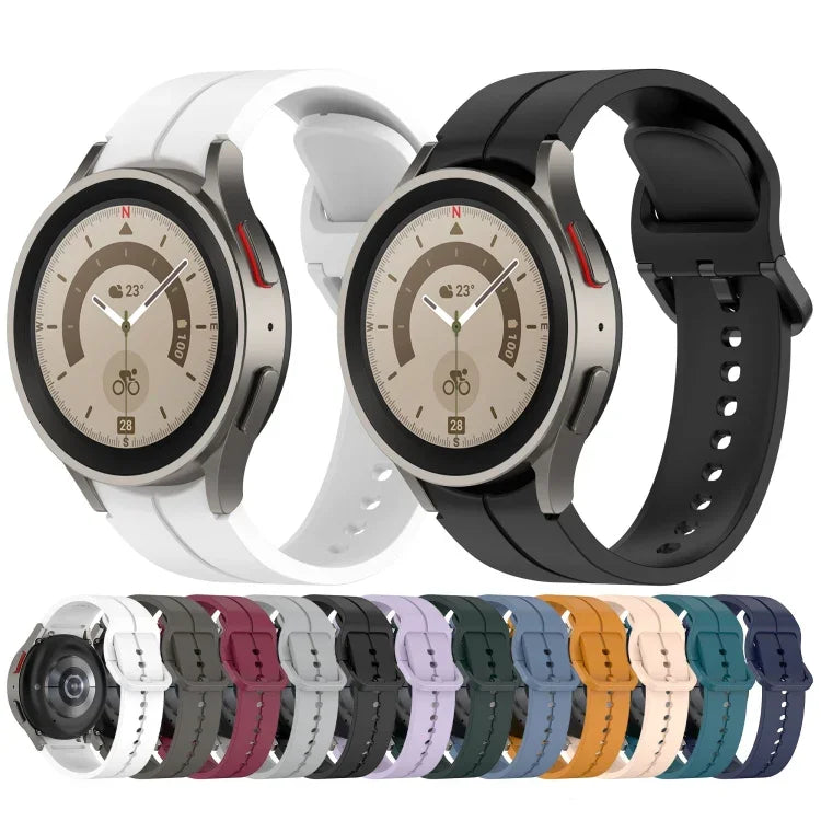 Dây đồng hồ silicone khóa màu rãnh, cho Samsung Galaxy Watch 6 / 6 Classic