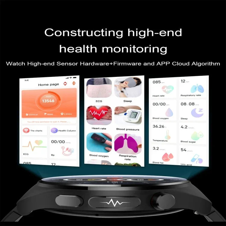 Đồng hồ Dây Silicone Thông minh Màn hình Màu 1.46 inch ET340, Hỗ trợ Đo Oxy trong máu / Đường huyết / Axit uric / Theo dõi Mỡ máu