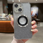 Ốp điện thoại TPU mạ điện lấp lánh chuyển màu có MagSafe, dành cho iPhone 16 Pro, iPhone 16 Plus, iPhone 15 Pro Max, iPhone 15 Pro, iPhone 15 Plus, iPhone 15, iPhone 14 Plus