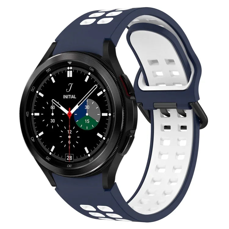 Dây đồng hồ silicone thoáng khí hai màu, cho Samsung Galaxy Watch 4 Classic 42mm