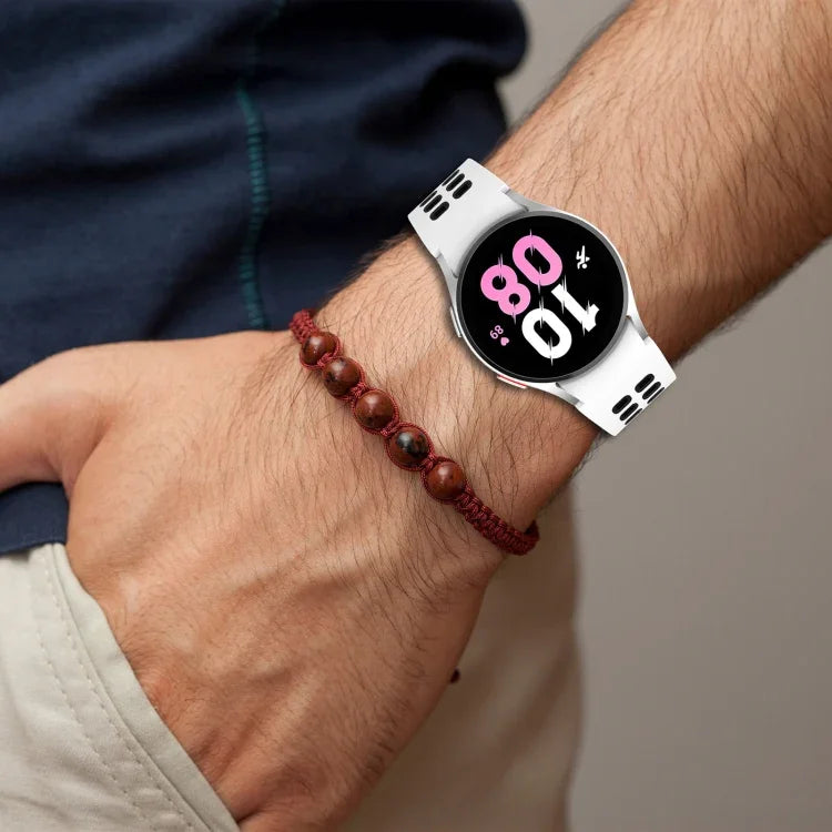 Dây đồng hồ silicone thoáng khí hai màu, cho Samsung Galaxy Watch 4 Classic 42mm