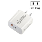 Bộ sạc cổng đôi PD30W USB-C / Type-C + QC3.0 USB, phích cắm EU, phích cắm US, phích cắm AU