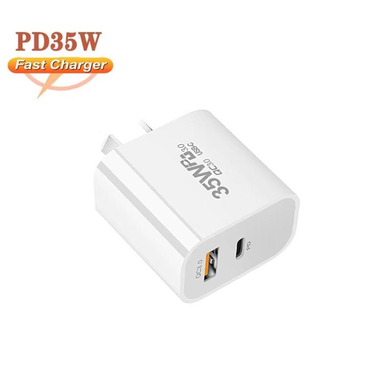 Sạc đôi PD30W USB-C / Type-C + QC3.0 USB, phích cắm AU, Kho hàng HK
