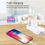 Bộ sạc cổng đôi PD30W USB-C / Type-C + QC3.0 USB, phích cắm EU, phích cắm US, phích cắm AU