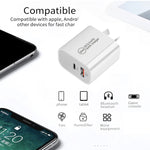 Bộ sạc cổng đôi PD30W USB-C / Type-C + QC3.0 USB, phích cắm EU, phích cắm US, phích cắm AU