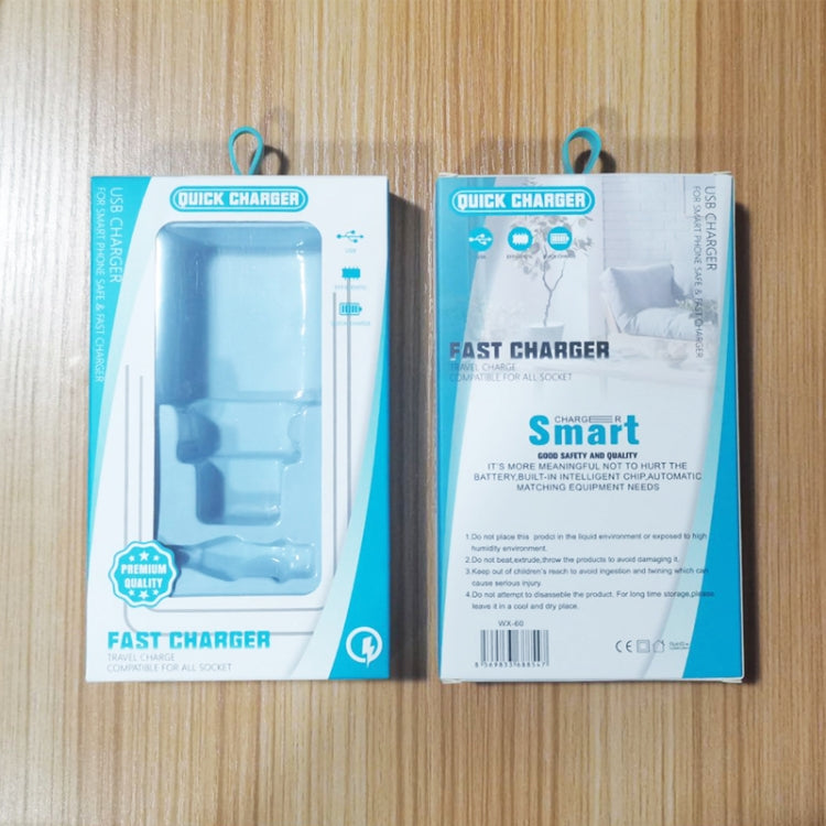 Bộ sạc cổng đôi PD30W USB-C / Type-C + QC3.0 USB kèm cáp dữ liệu USB dài 1m sang 8 Pin, phích cắm EU, phích cắm US, phích cắm AU