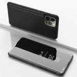 Ốp lưng điện thoại da gương mạ phản chiếu ngang có giá đỡ, Dành cho iPhone 16 Pro, Dành cho iPhone 16 Plus, Dành cho iPhone 16, Dành cho iPhone 15 Pro Max, Dành cho iPhone 15 Pro, Dành cho iPhone 15 Plus