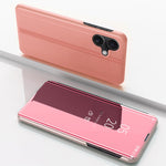 Ốp lưng điện thoại da gương mạ phản chiếu ngang có giá đỡ, Dành cho iPhone 16 Pro, Dành cho iPhone 16 Plus, Dành cho iPhone 16, Dành cho iPhone 15 Pro Max, Dành cho iPhone 15 Pro, Dành cho iPhone 15 Plus