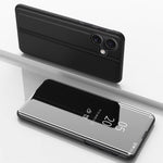 Ốp lưng điện thoại da gương mạ phản chiếu ngang có giá đỡ, Dành cho iPhone 16 Pro, Dành cho iPhone 16 Plus, Dành cho iPhone 16, Dành cho iPhone 15 Pro Max, Dành cho iPhone 15 Pro, Dành cho iPhone 15 Plus
