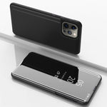 Ốp điện thoại da gập ngang gương mạ điện có giá đỡ, dành cho iPhone 17e / 16e, iPhone 17 Pro Max, iPhone 17 Pro, iPhone 17, iPhone Air, iPhone 16 Pro Max