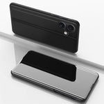 Ốp điện thoại da gập ngang gương mạ điện có giá đỡ, dành cho iPhone 17e / 16e, iPhone 17 Pro Max, iPhone 17 Pro, iPhone 17, iPhone Air, iPhone 16 Pro Max