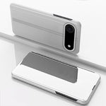 Ốp điện thoại da gập ngang gương mạ điện có giá đỡ, dành cho iPhone 17e / 16e, iPhone 17 Pro Max, iPhone 17 Pro, iPhone 17, iPhone Air, iPhone 16 Pro Max