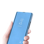 Ốp điện thoại da gập ngang gương mạ điện có giá đỡ, dành cho iPhone 17e / 16e, iPhone 17 Pro Max, iPhone 17 Pro, iPhone 17, iPhone Air, iPhone 16 Pro Max