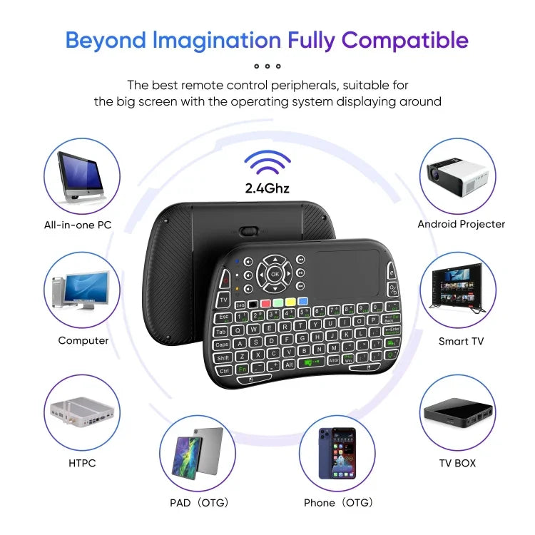 Bộ combo bàn phím mini không dây M9 điều khiển từ xa chuột bàn phím hỗ trợ cảm ứng và giọng nói