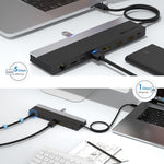 Trạm kết nối ba màn hình DisplayPort 12 trong 1 Type-C Wavlink UMD08, UMD08