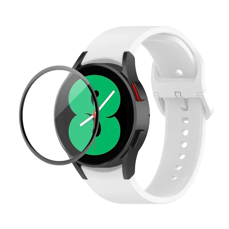 Dây đeo silicone JUNSUNMAY điều chỉnh + Bộ bảo vệ màn hình PMMA phủ toàn diện, Dành cho Samsung Galaxy Watch5 40mm, Dành cho Samsung Galaxy Watch4 44mm, Dành cho Samsung Galaxy Watch4 40mm
