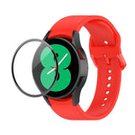 Dây đeo silicone JUNSUNMAY điều chỉnh + Bộ bảo vệ màn hình PMMA phủ toàn diện, Dành cho Samsung Galaxy Watch5 40mm, Dành cho Samsung Galaxy Watch4 44mm, Dành cho Samsung Galaxy Watch4 40mm