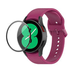 Dây đeo silicone JUNSUNMAY điều chỉnh + Bộ bảo vệ màn hình PMMA phủ toàn diện, Dành cho Samsung Galaxy Watch5 40mm, Dành cho Samsung Galaxy Watch4 44mm, Dành cho Samsung Galaxy Watch4 40mm