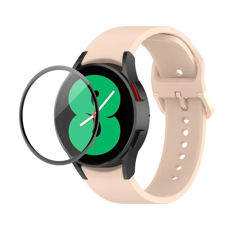 Dây đeo silicone JUNSUNMAY điều chỉnh + Bộ bảo vệ màn hình PMMA phủ toàn diện, Dành cho Samsung Galaxy Watch5 40mm, Dành cho Samsung Galaxy Watch4 44mm, Dành cho Samsung Galaxy Watch4 40mm