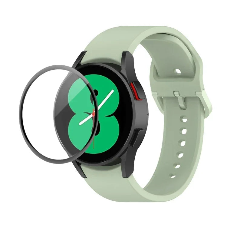 Dây đeo silicone JUNSUNMAY điều chỉnh + Bộ bảo vệ màn hình PMMA phủ toàn diện, Dành cho Samsung Galaxy Watch5 40mm, Dành cho Samsung Galaxy Watch4 44mm, Dành cho Samsung Galaxy Watch4 40mm