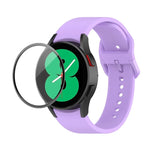 Dây đeo silicone JUNSUNMAY điều chỉnh + Bộ bảo vệ màn hình PMMA phủ toàn diện, Dành cho Samsung Galaxy Watch5 40mm, Dành cho Samsung Galaxy Watch4 44mm, Dành cho Samsung Galaxy Watch4 40mm