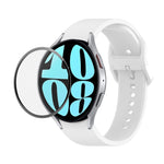 Bộ dây đeo silicone điều chỉnh + kính cường lực PMMA phủ toàn màn hình JUNSUNMAY, dành cho Samsung Galaxy Watch6 Classic 47mm, Samsung Galaxy Watch6 44mm, Samsung Galaxy Watch6 40mm