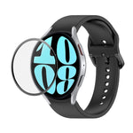 Bộ dây đeo silicone điều chỉnh + kính cường lực PMMA phủ toàn màn hình JUNSUNMAY, dành cho Samsung Galaxy Watch6 Classic 47mm, Samsung Galaxy Watch6 44mm, Samsung Galaxy Watch6 40mm