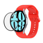Bộ dây đeo silicone điều chỉnh + kính cường lực PMMA phủ toàn màn hình JUNSUNMAY, dành cho Samsung Galaxy Watch6 Classic 47mm, Samsung Galaxy Watch6 44mm, Samsung Galaxy Watch6 40mm