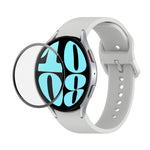 Bộ dây đeo silicone điều chỉnh + kính cường lực PMMA phủ toàn màn hình JUNSUNMAY, dành cho Samsung Galaxy Watch6 Classic 47mm, Samsung Galaxy Watch6 44mm, Samsung Galaxy Watch6 40mm