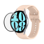 Bộ dây đeo silicone điều chỉnh + kính cường lực PMMA phủ toàn màn hình JUNSUNMAY, dành cho Samsung Galaxy Watch6 Classic 47mm, Samsung Galaxy Watch6 44mm, Samsung Galaxy Watch6 40mm