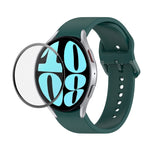 Bộ dây đeo silicone điều chỉnh + kính cường lực PMMA phủ toàn màn hình JUNSUNMAY, dành cho Samsung Galaxy Watch6 Classic 47mm, Samsung Galaxy Watch6 44mm, Samsung Galaxy Watch6 40mm