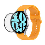Bộ dây đeo silicone điều chỉnh + kính cường lực PMMA phủ toàn màn hình JUNSUNMAY, dành cho Samsung Galaxy Watch6 Classic 47mm, Samsung Galaxy Watch6 44mm, Samsung Galaxy Watch6 40mm