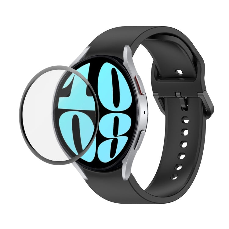 Bộ dây đeo silicone điều chỉnh + kính cường lực PMMA phủ toàn màn hình JUNSUNMAY, dành cho Samsung Galaxy Watch6 Classic 47mm, Samsung Galaxy Watch6 44mm, Samsung Galaxy Watch6 40mm