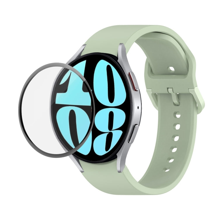 Bộ dây đeo silicone điều chỉnh + kính cường lực PMMA phủ toàn màn hình JUNSUNMAY, dành cho Samsung Galaxy Watch6 Classic 47mm, Samsung Galaxy Watch6 44mm, Samsung Galaxy Watch6 40mm