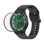 Bộ dây đeo silicone điều chỉnh + kính cường lực PMMA phủ toàn màn hình JUNSUNMAY, dành cho Samsung Galaxy Watch6 Classic 43mm, Samsung Galaxy Watch5 44mm, Samsung Galaxy Watch5 Pro 45mm