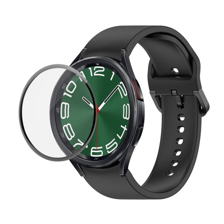 Bộ dây đeo silicone điều chỉnh + kính cường lực PMMA phủ toàn màn hình JUNSUNMAY, dành cho Samsung Galaxy Watch6 Classic 43mm, Samsung Galaxy Watch5 44mm, Samsung Galaxy Watch5 Pro 45mm